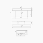 Νιπτήρας Επίπλου Πορσελάνης Cerastyle Sharp 85x38cm Λευκό - Image 2