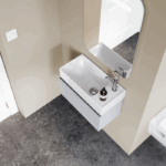 Νιπτήρας Επίπλου Πορσελάνης Cerastyle Sharp 50x25cm Δεξί/Αριστερό Λευκό - Image 2