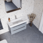 Νιπτήρας Επίπλου Πορσελάνης Cerastyle Sharp 85x38cm Λευκό - Image 4