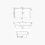 Νιπτήρας Επίπλου Πορσελάνης Cerastyle Sharp 65x38cm Λευκό - Image 3