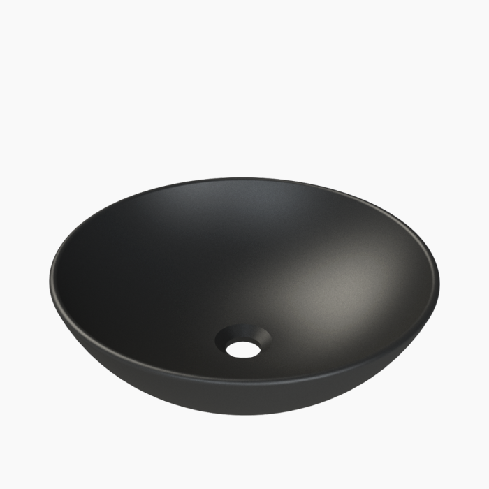 Zero basin black-700x700 Νιπτήρας Πάγκου Πορσελάνης Cerastyle Zero Φ 46cm Ματ Μαύρο - Image 1