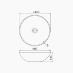 Νιπτήρας Πάγκου Πορσελάνης Cerastyle Zero Φ 46cm Ματ Γκρί - Image 2