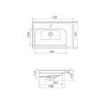 Νιπτήρας Επίπλου Πορσελάνης Cerastyle Frame 70x45cm Λευκό - Image 2