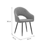 Πολυθρόνα Macie ύφασμα antique γκρι-μαύρο - Image 9