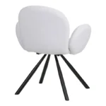 Πολυθρόνα Garzele λευκό μπουκλέ ύφασμα-πόδι μαύρο μέταλλο - Image 3