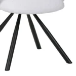 Πολυθρόνα Garzele λευκό μπουκλέ ύφασμα-πόδι μαύρο μέταλλο - Image 8