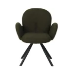 Πολυθρόνα Garzele πράσινο μπουκλέ ύφασμα-πόδι μαύρο μέταλλο - Image 6