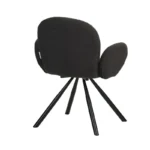 Πολυθρόνα Garzele ανθρακί μπουκλέ ύφασμα-πόδι μαύρο μέταλλο - Image 3