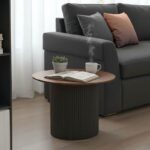 Τραπέζι σαλονιού Dovel mdf σε καρυδί-μαυρη απόχρωση