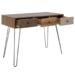 Κονσόλα Boho καρυδί με μεταλλικά πόδια 100x50,5x74,5εκ - Image 3
