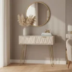 Κονσόλα Isla χρώμα λευκό painting-χρυσό 80x39x74εκ - Image 2