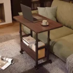 Γραφείο τροχήλατο Stolu I MDF-metal σε καρυδί απόχρωση - Image 4