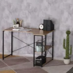 Γωνιακό γραφέιο Merlin δεξιά γωνία σε oak απόχρωση με μαύρο μέταλλο - Image 5