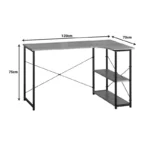 Γωνιακό γραφέιο Merlin δεξιά γωνία σε oak απόχρωση με μαύρο μέταλλο - Image 2