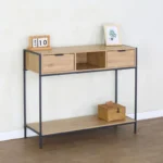 Κονσόλα Regando σε oak απόχρωση με μαύρο μέταλλο 100x35x80εκ - Image 2