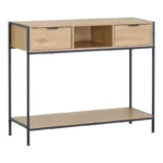 Κονσόλα Regando σε oak απόχρωση με μαύρο μέταλλο 100x35x80εκ