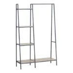 Έπιπλο εισόδου-ραφιέρα Herevy σε oak απόχρωση με μαύρο μέταλλο