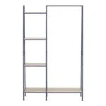 Έπιπλο εισόδου-ραφιέρα Herevy σε oak απόχρωση με μαύρο μέταλλο - Image 3