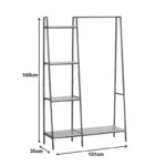 Έπιπλο εισόδου-ραφιέρα Herevy σε oak απόχρωση με μαύρο μέταλλο - Image 5