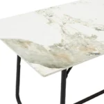 Τραπέζι Revello sintered stone λευκό μαρμάρου-μαύρο 150x90x75εκ - Image 6