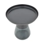 Βοηθητικό τραπέζι Kunlo μαύρο μέταλλο-μαύρο γυαλί - Image 4