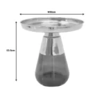 Βοηθητικό τραπέζι Kunlo χρυσό χρώμιο-μαύρο γυαλί - Image 2