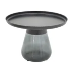 Βοηθητικό τραπέζι Kunlo μαύρο μέταλλο-μαύρο γυαλί - Image 5