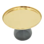 Βοηθητικό τραπέζι Kunlo χρυσό χρώμιο-μαύρο γυαλί - Image 4