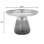 Βοηθητικό τραπέζι Kunlo χρυσό χρώμιο-μαύρο γυαλί - Image 2