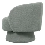 Πολυθρόνα περιστρεφόμενη Kreslo μπουκλέ ύφασμα σε φυστικί απόχρωση - Image 6