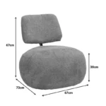 Πολυθρόνα Stonie μπουκλέ ύφασμα σε σάπιο μήλο απόχρωση - Image 6