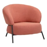 Πολυθρόνα Jennie ύφασμα σε κεραμιδι απόχρωση με μαύρα μεταλλικά πόδια