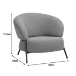 Πολυθρόνα Jennie ύφασμα σε κεραμιδι απόχρωση με μαύρα μεταλλικά πόδια - Image 6