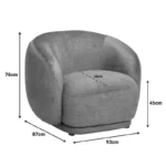 Πολυθρόνα Freya ύφασμα σε ανθρακί απόχρωση - Image 6