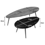 Τραπέζια σαλονιού Monty 2 τεμ σε φυσικη-μαύρου μαρμάρου απόχρωση - Image 2