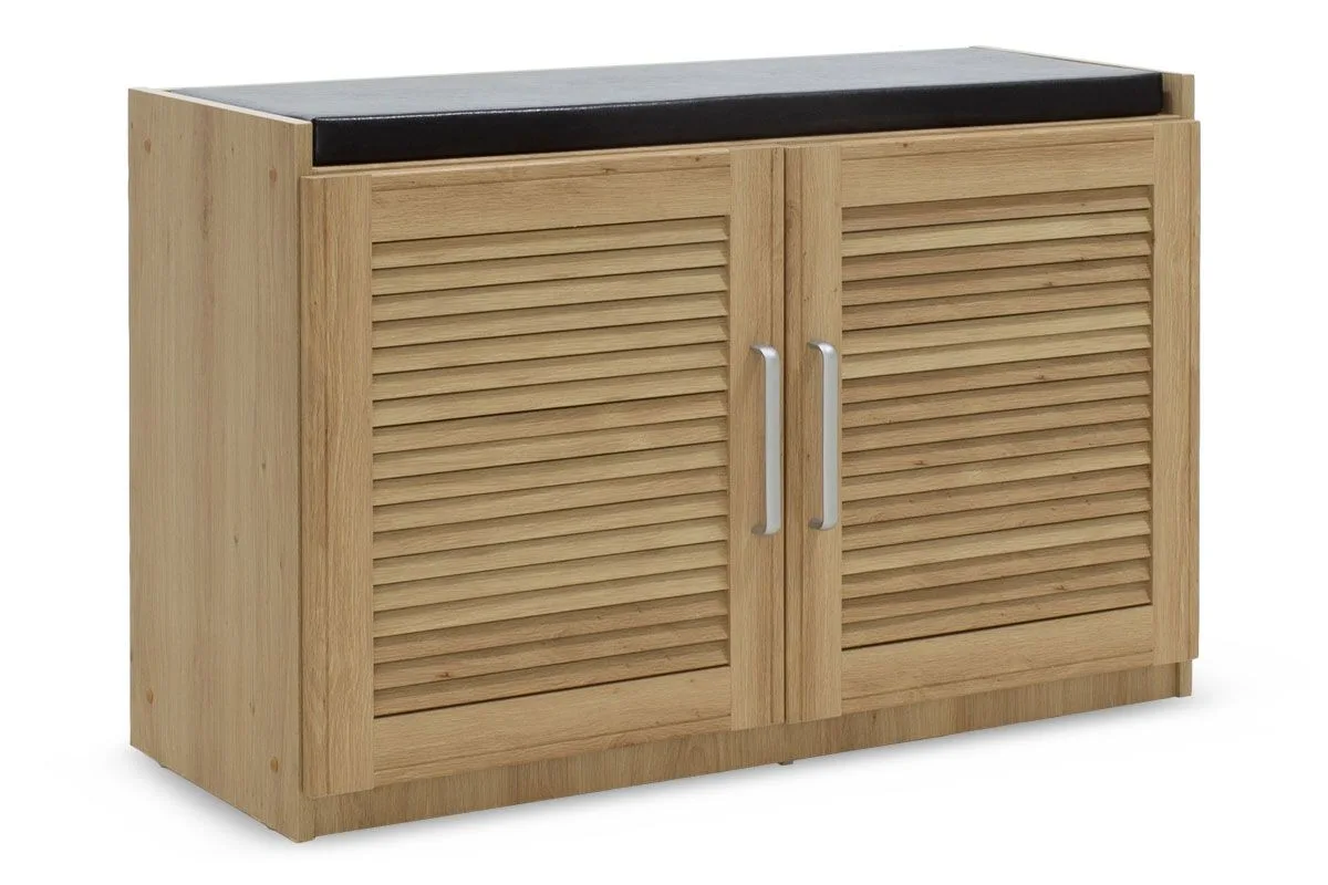 123-000059 Παπουτσοθήκη-Σκαμπό Crispy pakoworld 9 ζεύγων χρώμα sonoma με μαξιλάρι - Image 1