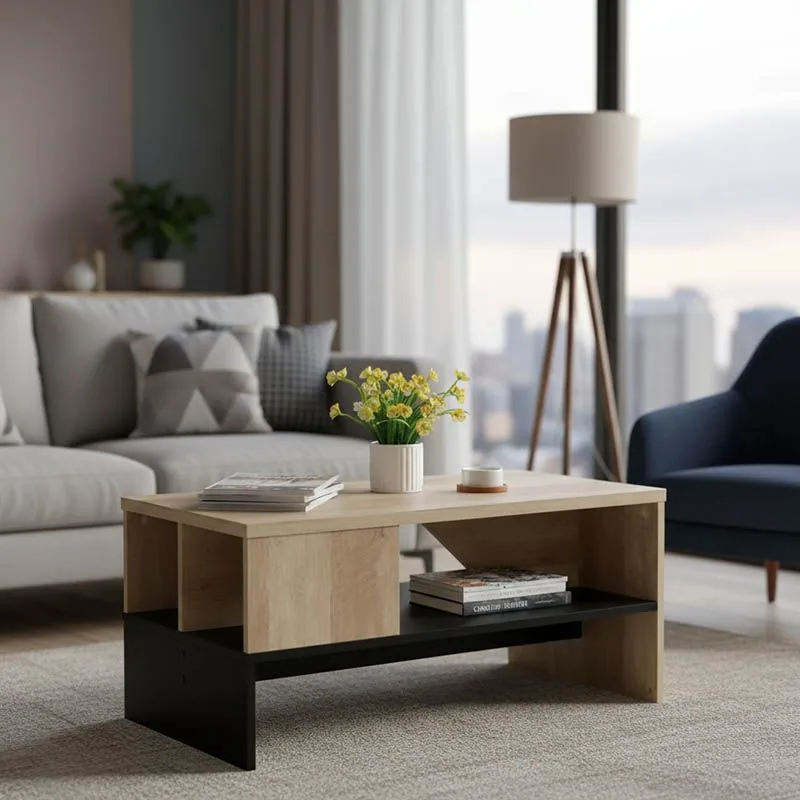 123-000159 Τραπέζι σαλονιού Naya sonoma-ανθρακί - Image 1