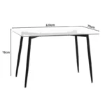 Τραπέζι QUANA γυάλινο 8χιλ διάφανο - μαύρο πόδι 120x70x75εκ - Image 5