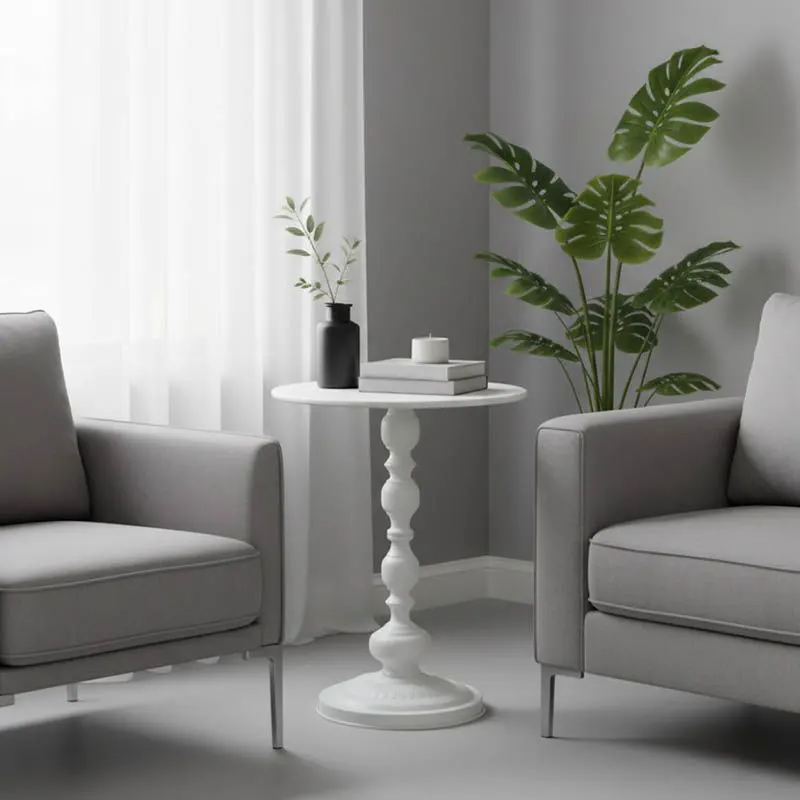 128-000060 Βοηθητικό τραπέζι Anesor μέταλλο σε κρεμ απόχρωση - Image 1