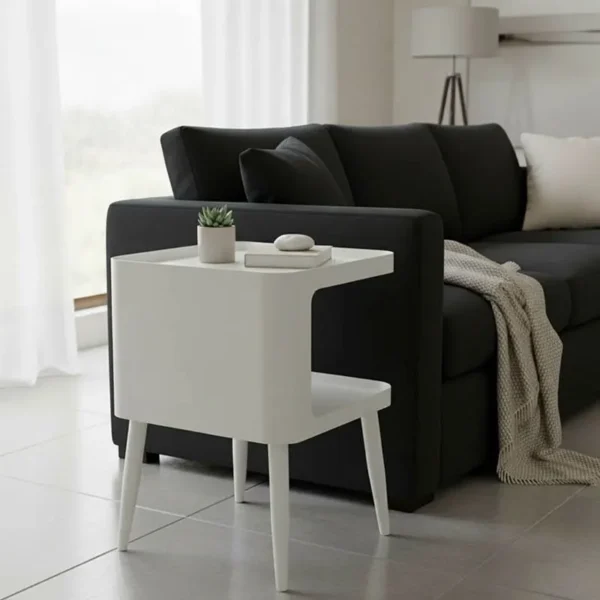 Βοηθητικό τραπέζι Cubino μέταλλο σε κρεμ απόχρωση