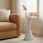 Βοηθητικό τραπέζι Bilane μέταλλο σε κρεμ απόχρωση