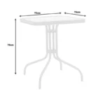 Τραπέζι Watson μέταλλο λευκό-γυαλί - Image 2