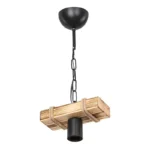 Φωτιστικό οροφής μονόφωτο PWL-1027 Ε27 φυσικό-μαύρο - Image 4