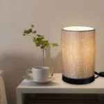 Επιτραπέζιο φωτιστικό Fana ύφασμα σε γκρι απόχρωση - Image 3