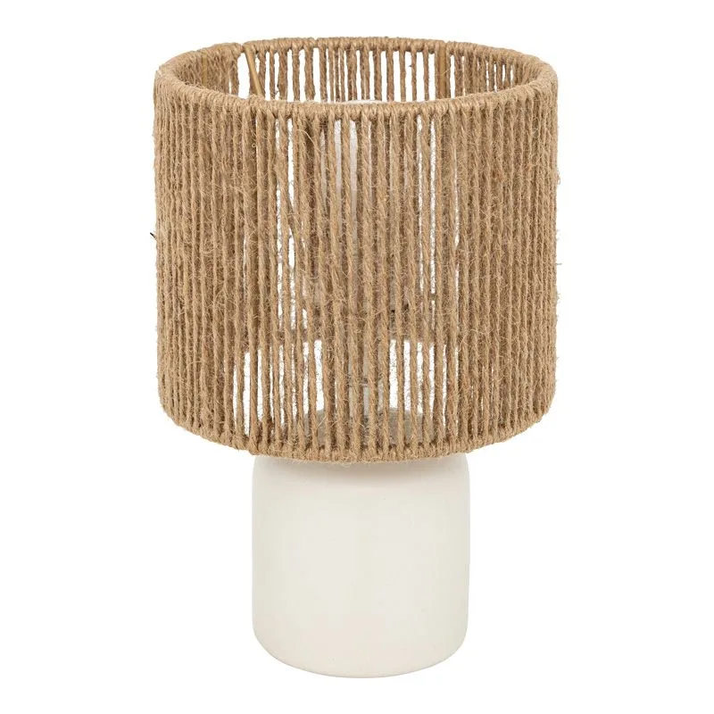 199-000677 Επιτραπέζιο φωτιστικό Leyda κεραμικό σε λευκή-φυσική απόχρωση - Image 1