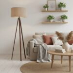 Φωτιστικό δαπέδου PWL-1059 Ε27 μπεζ-καρυδί - Image 2