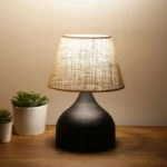 Επιτραπέζιο φωτιστικό PWL-1068 Ε27 γιούτα μαύρο-μπεζ - Image 3