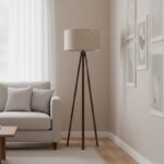 Φωτιστικό δαπέδου PWL-1059 Ε27 σε άμμου/μπεζ-καρυδί απόχρωση - Image 3