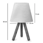 Επιτραπέζιο φωτιστικό PWL-1071 Ε27 μπεζ -καρυδί - Image 3