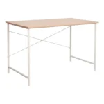 Γραφείο εργασίας Senzia σε φυσική απόχρωση με λευκό μέταλλο